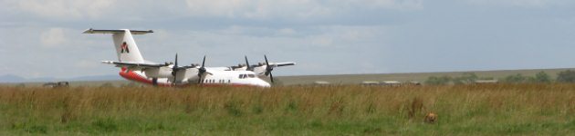 Fly by light aircraft in Kenya