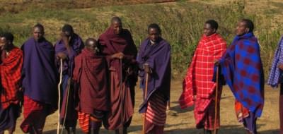 Masai greeting in Kenya