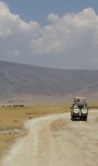 Safari vehicle in the Ngorongoro Crater