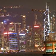 Hong Kong island at night