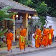 Holidays to Luang Prabang Laos - Monks collecting Alms in Northern Laos