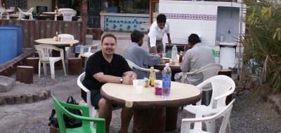 Darren at a local restaurant in Muscat, Oman